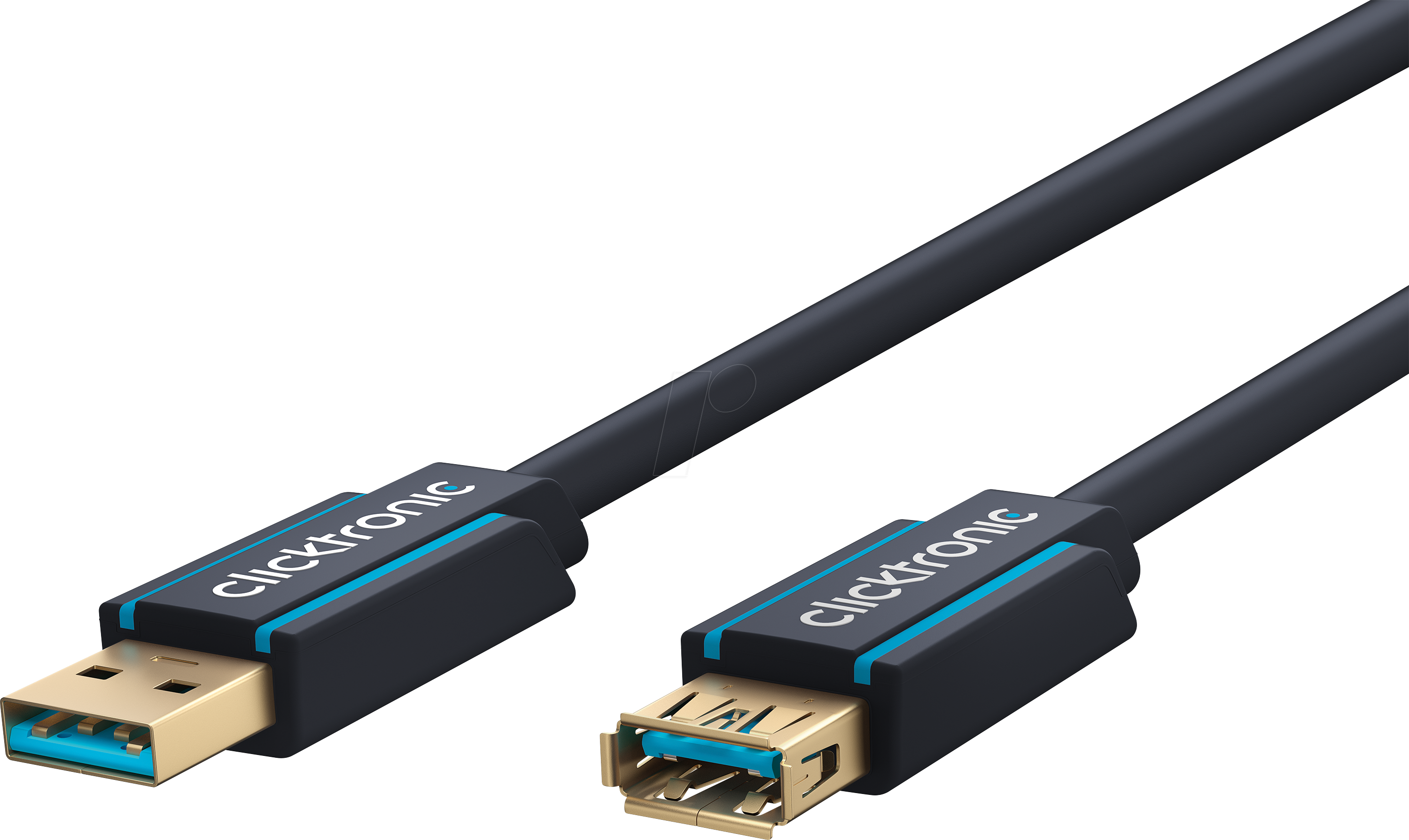 CLICK 70120 - USB 5 Gb/s Kabel, A Stecker auf A Buchse, blau, 3,0 m