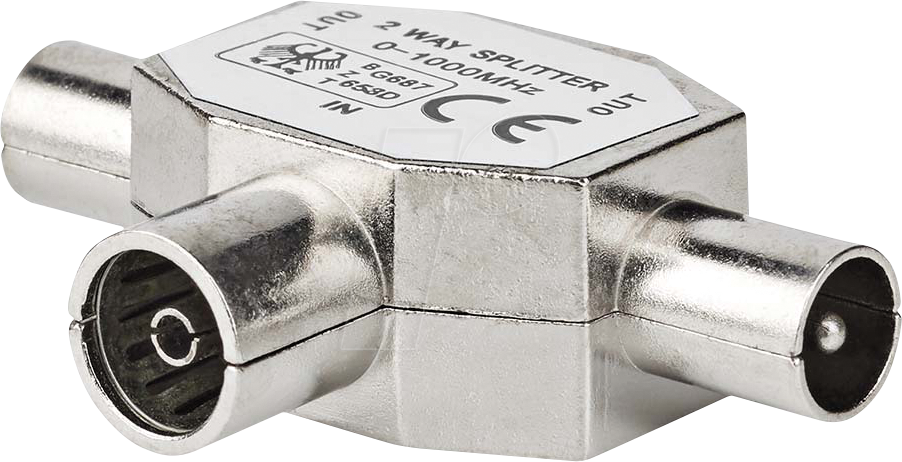 N CSGB40950ME - Satelliten- und Antennenadapter, 2x Coax Stecker > IEC Buchse