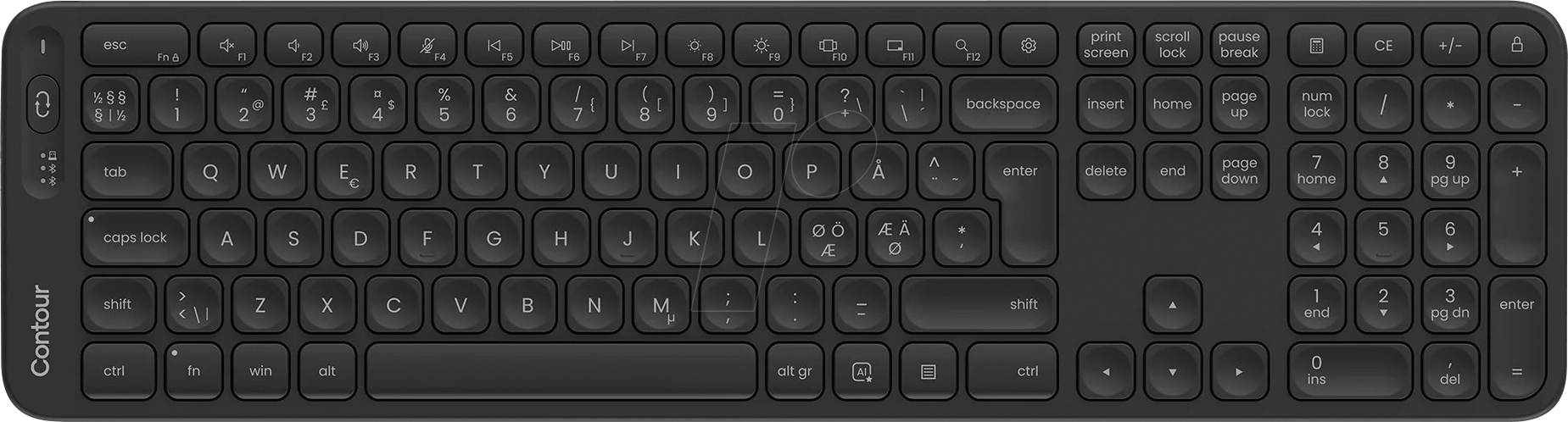 CT CDKBBALDE1150 - Tastatur, Bluetooth/Funk, ergonomisch schwarz, Contour Balance