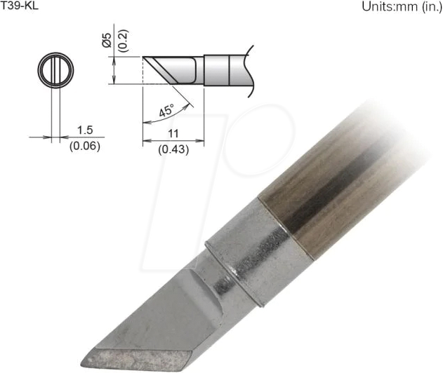 HAK T39-KL - Aktiv-Lötspitze T39-KL, 5,0 mm, messer