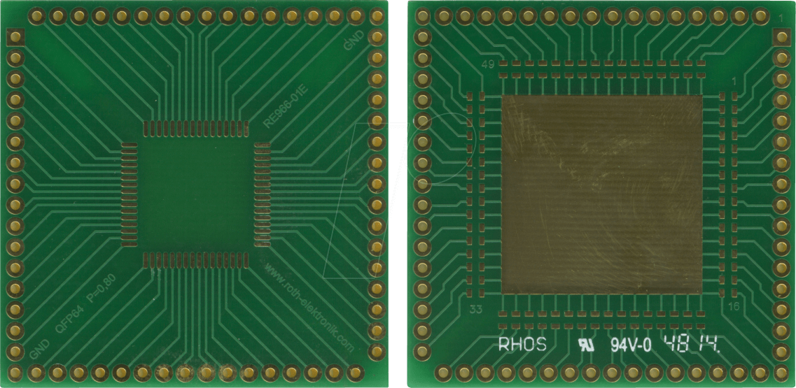 RE 966-01E - Adapter QFP64 P=0,80 mm RM 2,54 mm