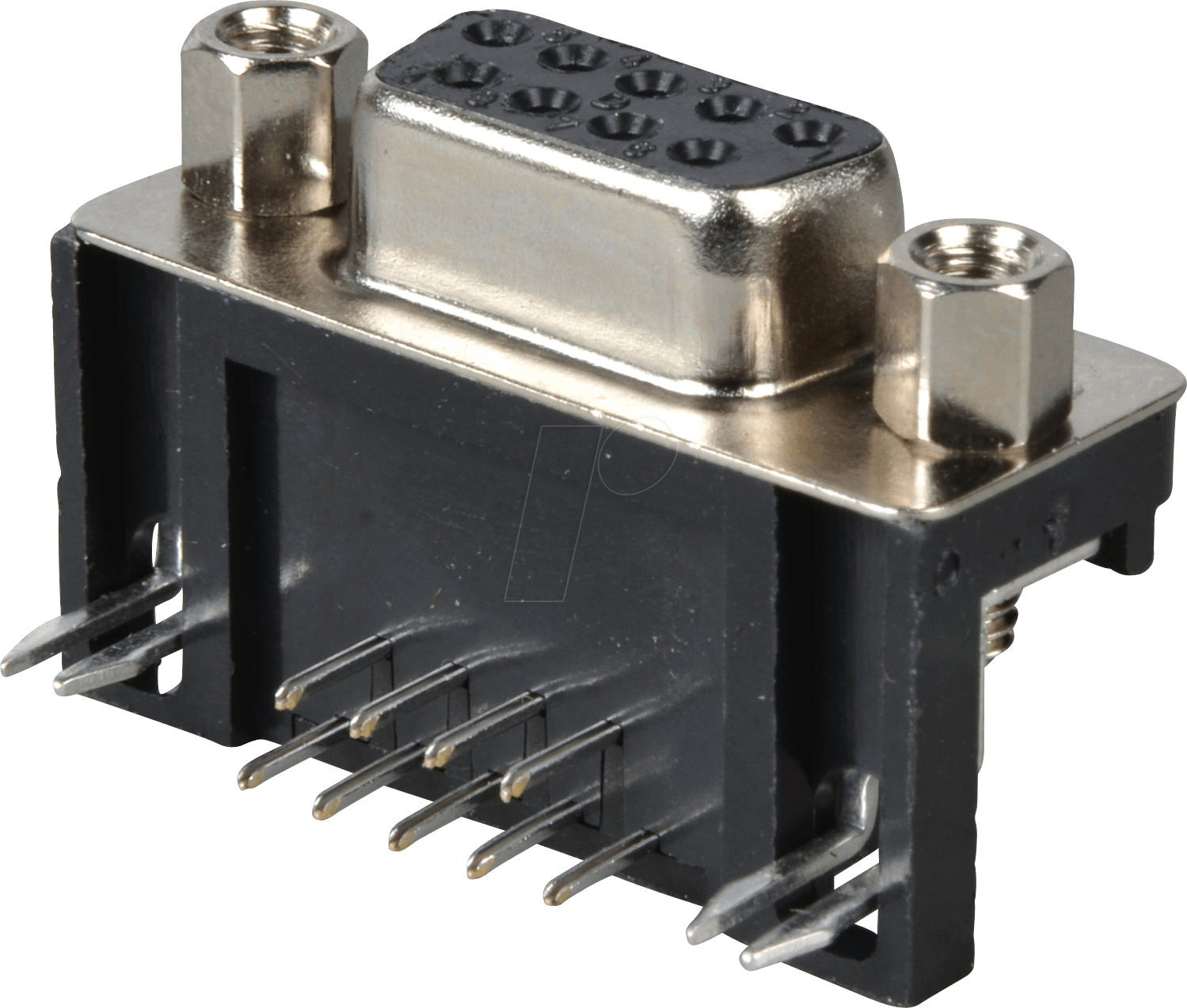 D-SUB BU 09EU - D-SUB-Buchse, 9-polig, gewinkelt, RM 9,4