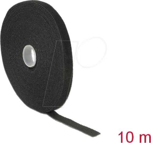 DELOCK 18712 - Klettband auf Rolle, 10 m x 13 mm, schwarz