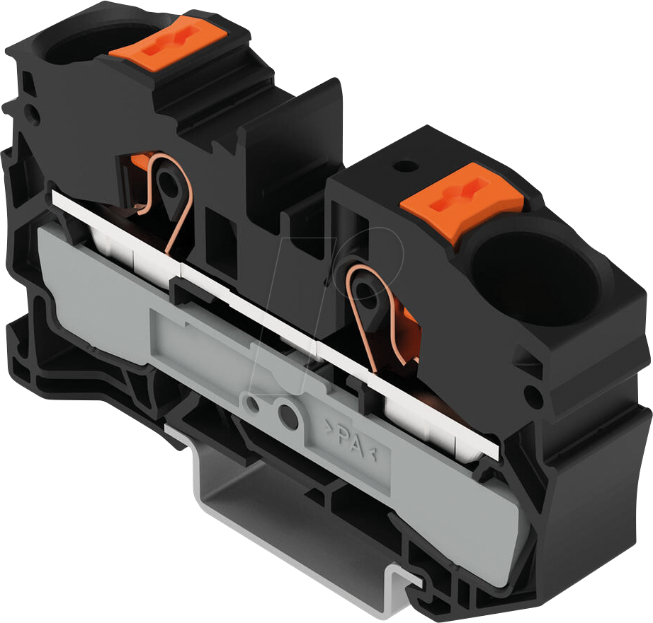 WAGO 2216-1205 - 2-Leiter-Durchgangsklemme, mit Drücker 16 mm², schwarz