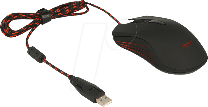 DELOCK 12531 - Gaming-Maus (Mouse), Kabel, USB, schwarz