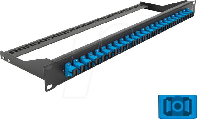 DELOCK 43380 - LWL Patchpanel, 19'', 24-Port, SC Simplex, 1HE, blau