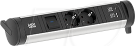 BACH 706.001 - Steckdosenleiste CYCLE 2-fach, Typ F - CEE 7/3, USB A+C