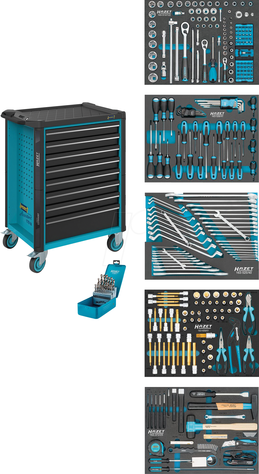 HZ 179N-8/314 - Werkstattwagen, 8 Schubladen, bestückt, 314-teilig