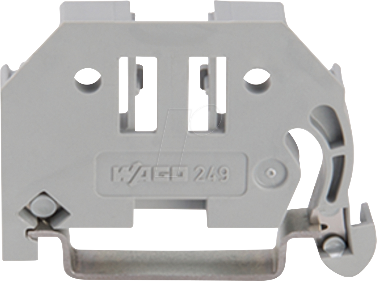 WAGO 249-116 - Schraubenlose Endklammer, 6 mm breit, grau