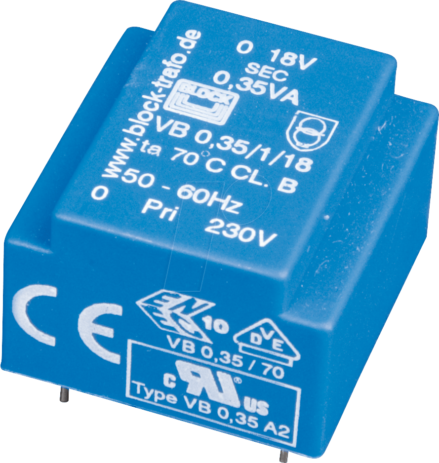 EE 20/6,1 115 - Printtrafo, 0,35 VA, 15 V, 23 mA, RM 15 mm