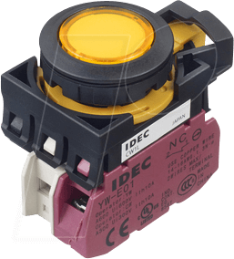 ID CW1LM1E01QM4Y - Beleuchteter Einbautaster CW, 28 mm , 1 NC, gelb