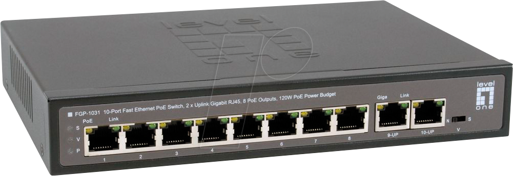 LEVELONE FGP1031 - Switch, 10-Port, Fast Ethernet, PoE+