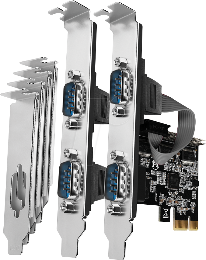 AXG PCEA-S4N - 4 Port RS232, seriell, PCIe Karte