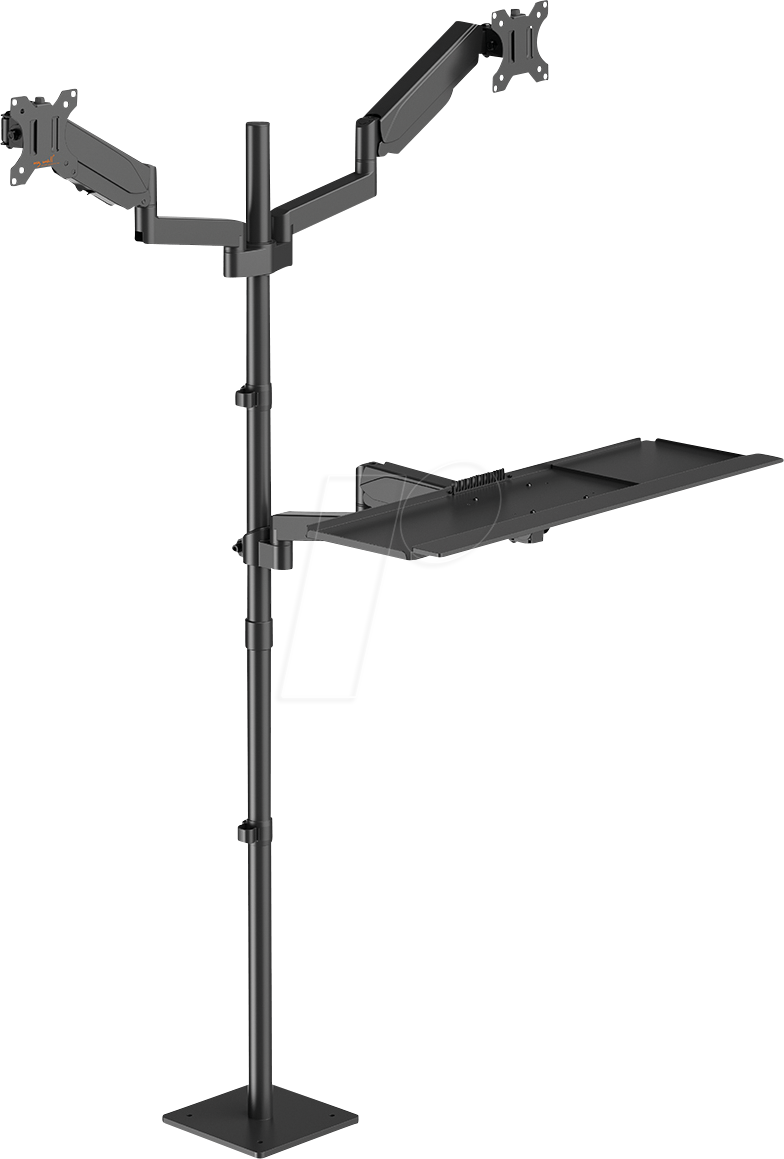 MYW HP124L - Arbeitsstation, 2x Monitor- + Tastaturhalterung