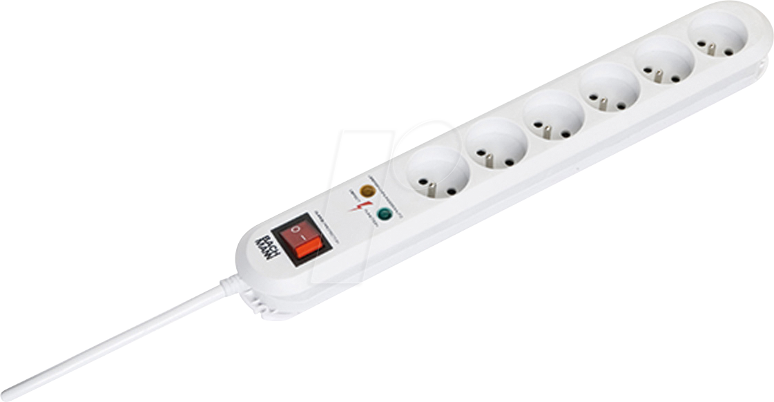 BACH 381.2512K - Steckdosenleiste SMART, Typ EF - CEE 7/7, 6-fach