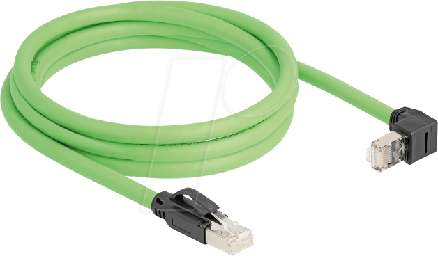 DELOCK 80893 - Cat.6a Patchkabel, oben gewinkelt, SF/UTP, 2 m, grün