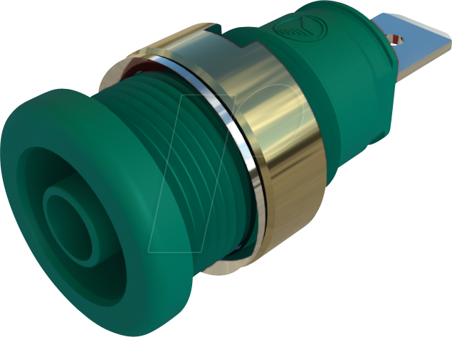 SEB 2620 F6,3 GN - Einbaubuchse, 4 mm, Faston, grün, gesichert