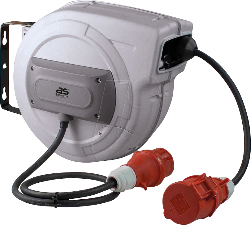 AS-SCHWABE 12649 - Automatische CEE Kabelaufroller für die Werkstatt, 1 m + 15 m
