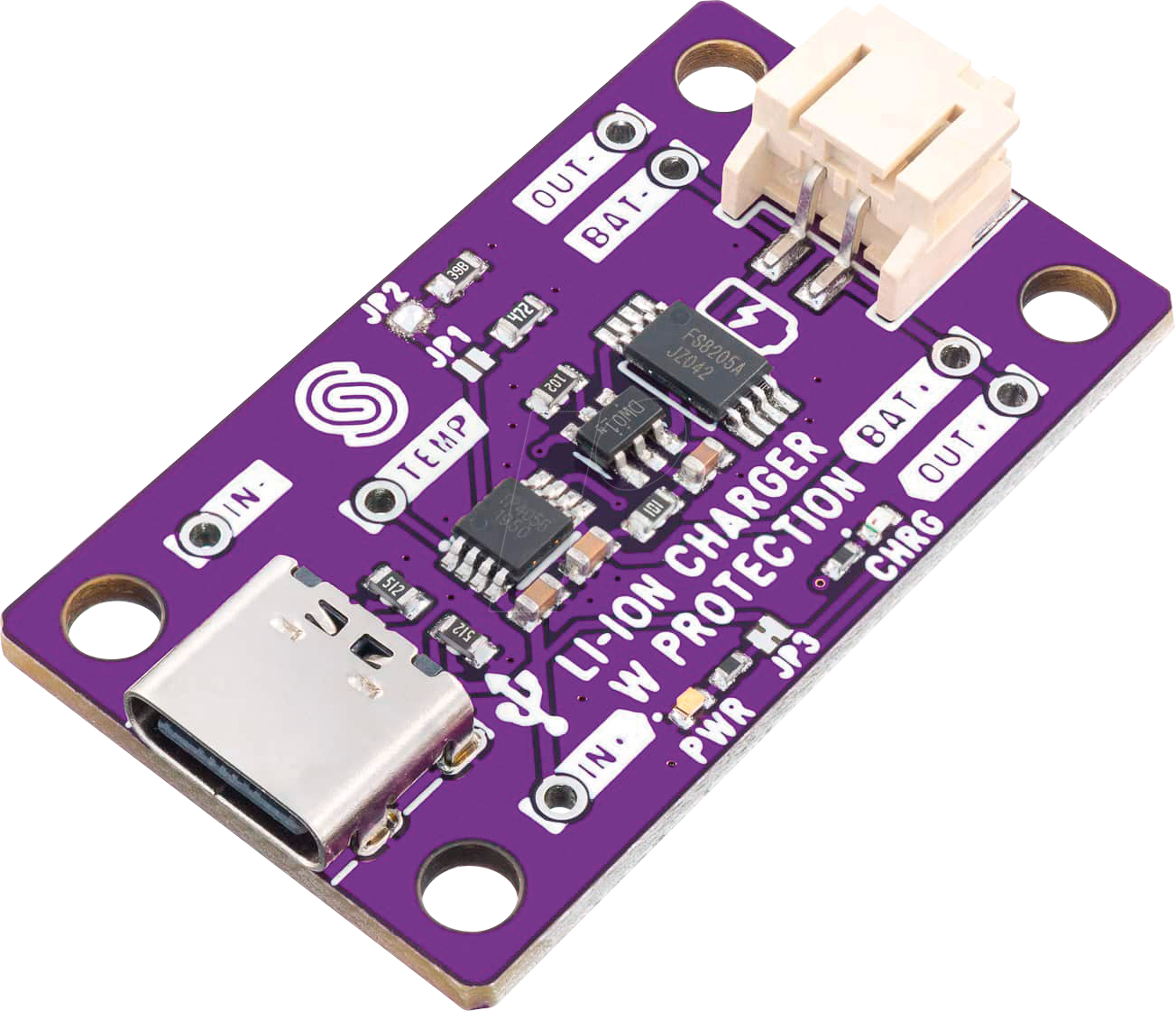 Thumbnail - DEBO CHARGE2 1A - Entwicklerboards - Ladeplatine für Li-Akkus, 1A, USB-C