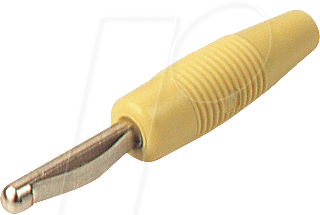 VON 20 GE - Vollkontaktstecker 4 mm, Schraubanschluss, gelb