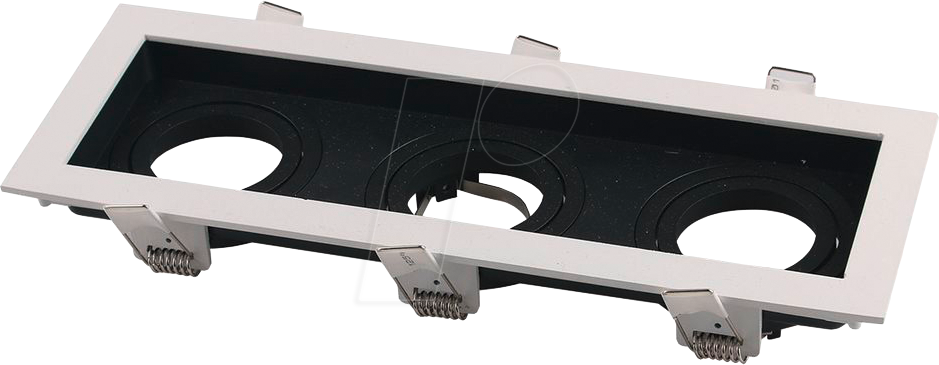OPT 2016 - Deckeneinbauring, 3x GU10, eckig, schwenkbar, weiß/schwarz