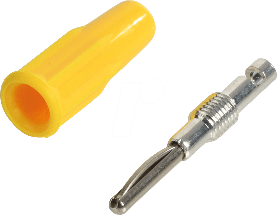 R921334000 - Bananenstecker, 2 mm, Lötanschluss, gelb
