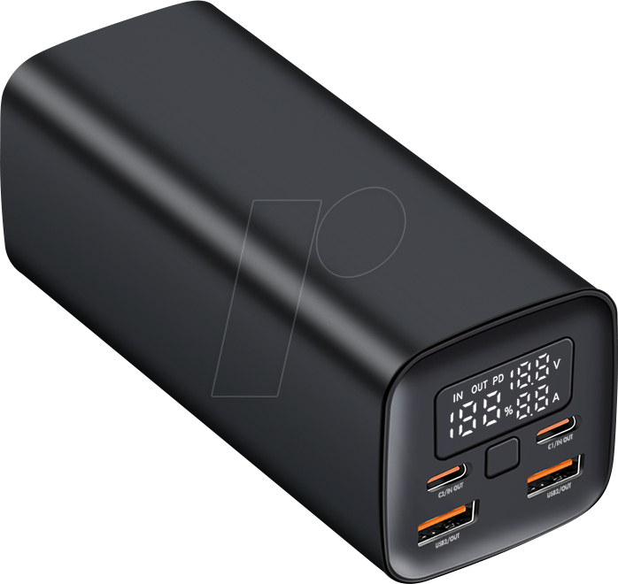 LOGILINK PA0350 - Powerbank, Li-Po, 20000 mAh, 65 W, 2x USB-C, 2x USB-A, schwarz