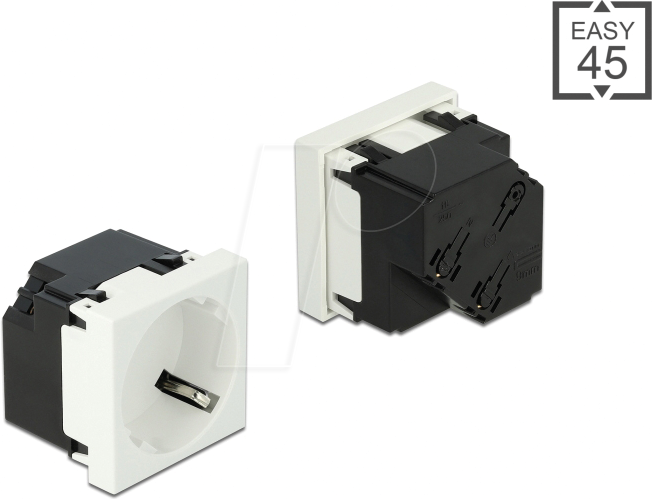 DELOCK 81422 - Easy 45 Schutzkontakt-Steckdose 45°