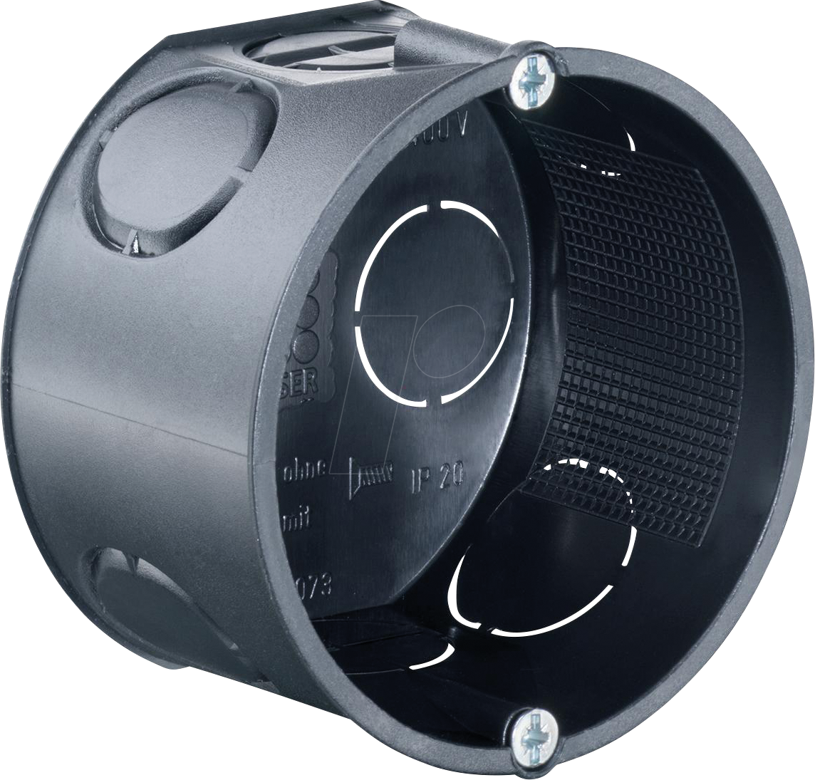 KAISER 1051-00 - Gerätedose ohne Stutzen, mit Geräteschrauben, Tiefe 42 mm