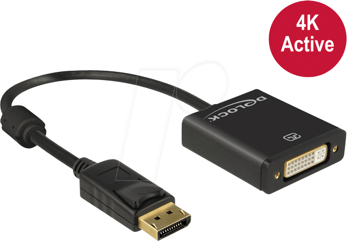 DELOCK 62599 - DisplayPort Adapter, DP 1.2 Stecker auf DVI 24+5 Buchse