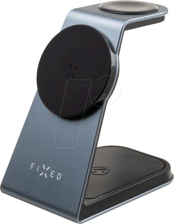 FIXMPOS-AL-GR - Qi-Ladegerät, MagSafe, 15 W, 3 in 1, für Apple, grau