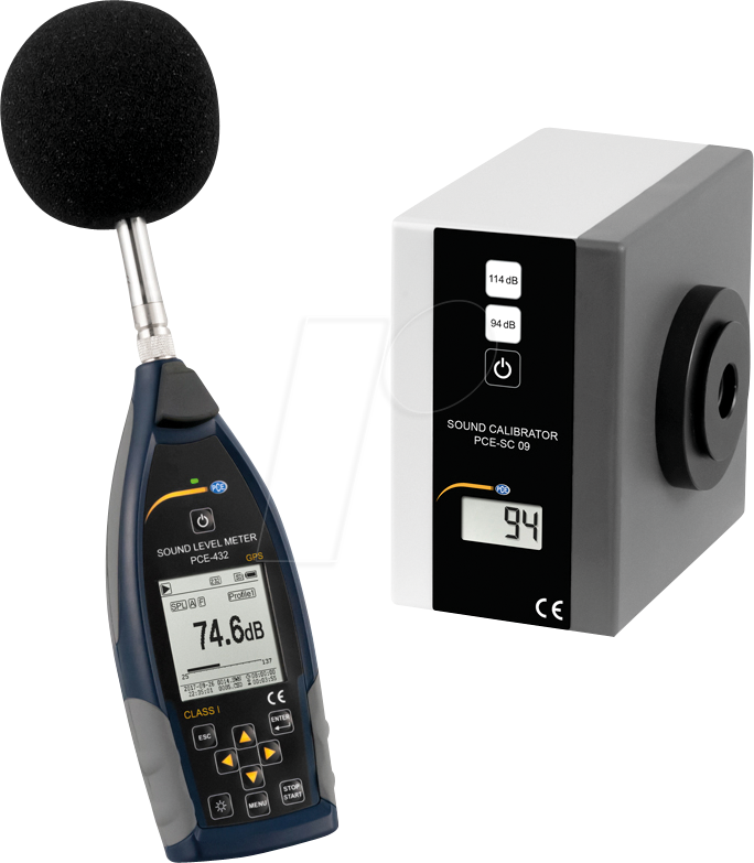 PCE 432-SC 09 - Schallpegelmeter PCE-432 und Kalibrator PCE-SC 09