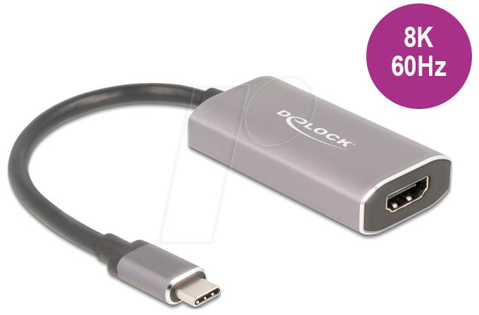 DELOCK 62632 - Adapter, USB-C > HDMI, 8K 60Hz, HDR, 20 cm