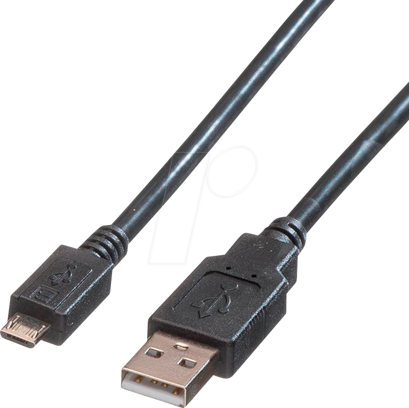 Thumbnail - ROLINE 11028754 - USB 2.0 Kabel, A Stecker auf Micro B Stecker, 0,8 m