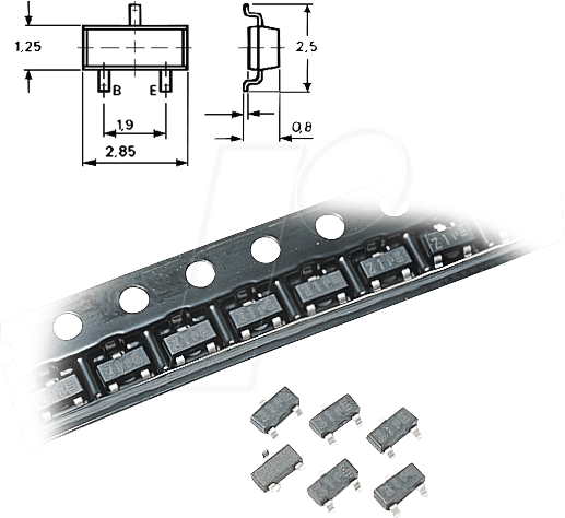 SMD ZD 7,5 - Zenerdiode, 7,5 V, 0,35 W, SOT-23