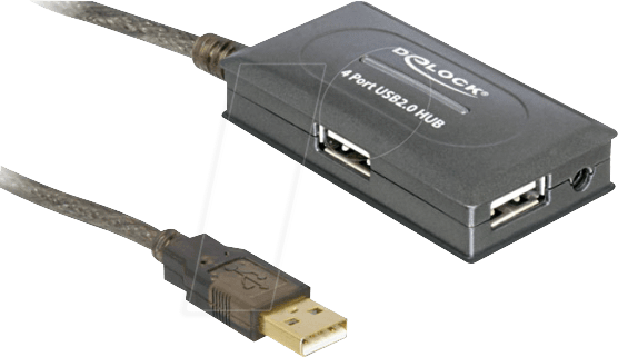 DELOCK 82748 - USB 2.0 Verlängerungskabel 10m aktiv 4Port Hub
