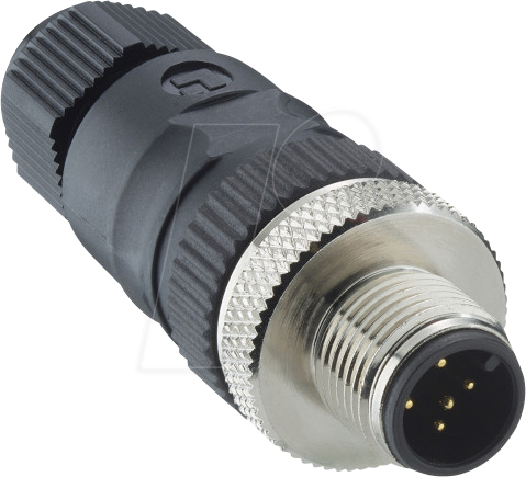 LUT 1250-03-T7CR - Stecker, gerade, M12, 3 pol, schwarz