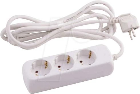 HEIT VO-45032 - Steckdosenleiste, 3-fach, 3 m, weiß