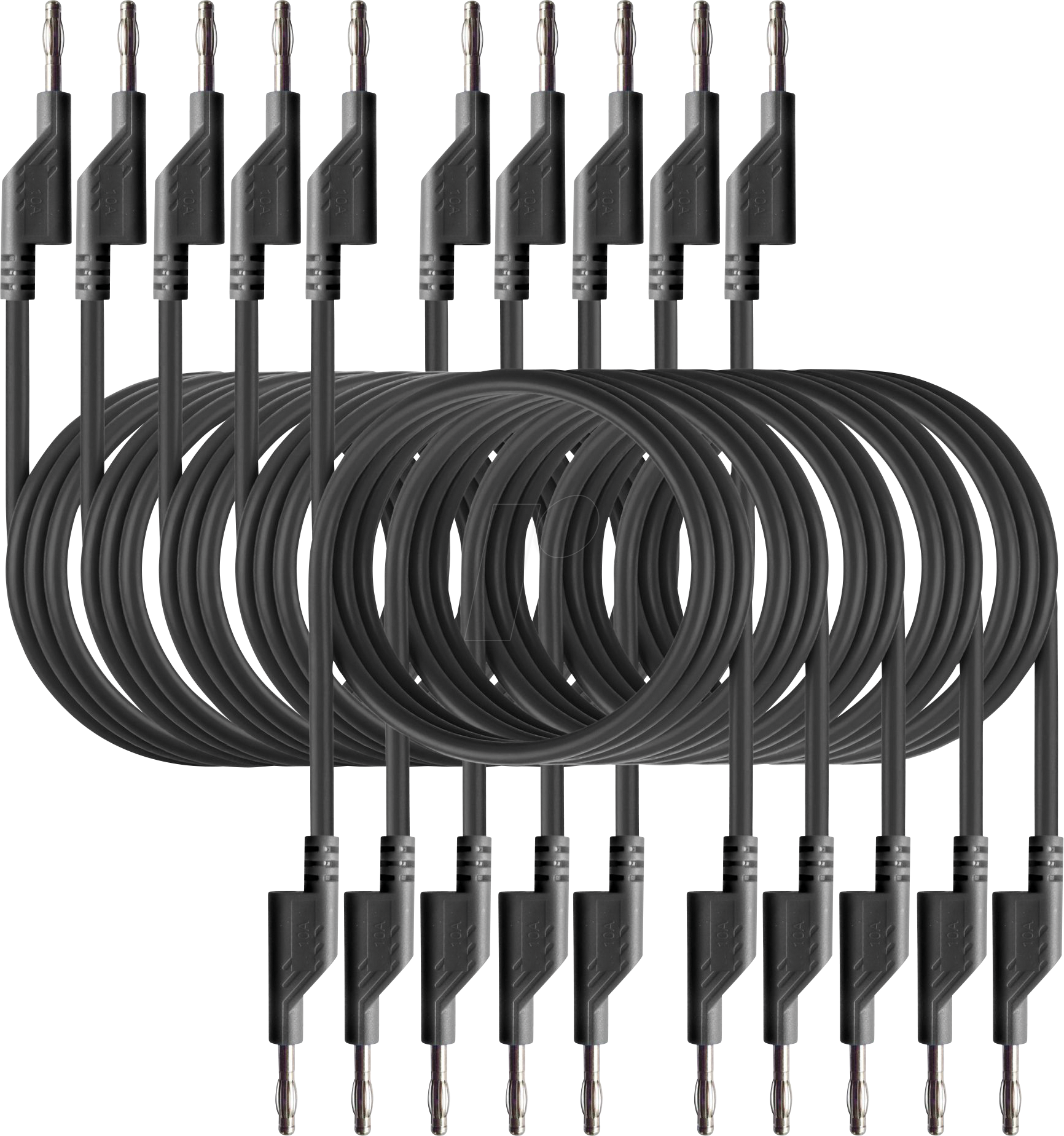 PEAKTECH 7049SW - Messleitung, 1,00 m, schwarz, stapelbar