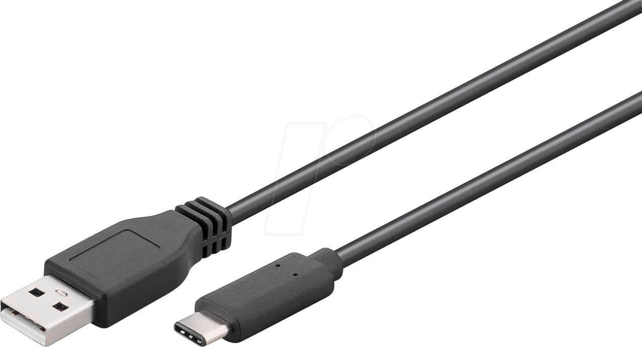 Thumbnail - GOOBAY 55467 - Sync- & Ladekabel, USB-A -> USB-C™, 0,5 m, schwarz
