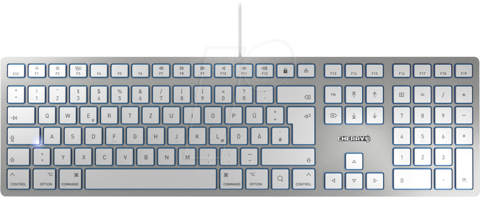 JK-1610DE - Tastatur, Mac, Kabel, slim, Layout: DE