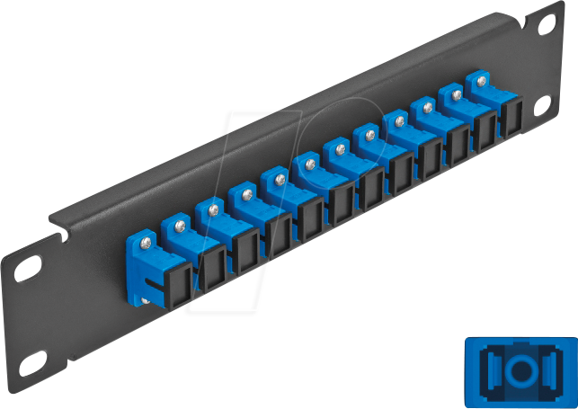 DELOCK 66760 - LWL Patchpanel, 10'', 12-Port, SC Simplex, 1HE, schwarz