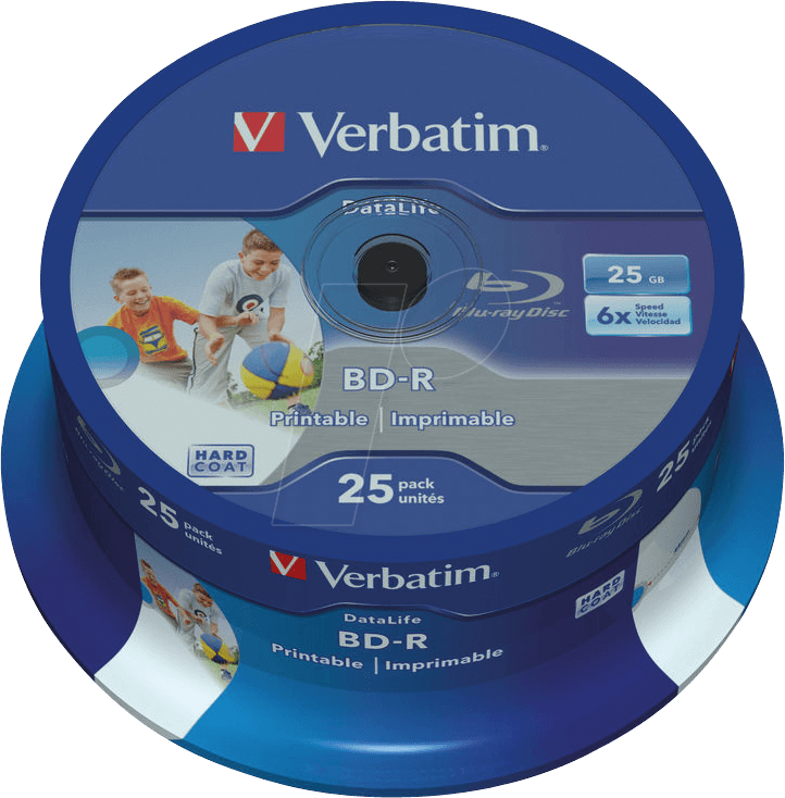 VERBATIM 43811 - BD-R, 25GB, bedruckbar, 25er Spindel