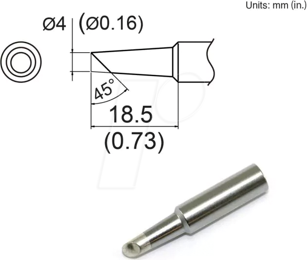 HAK T19-C4 - Lötspitze T19-C4, 4,0 mm, abgeschrägt