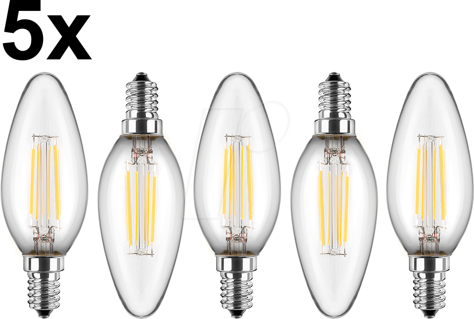 BLULAXA 49247 - 5x LED Filament Lampe C35 E14 4,5W 470 lm WW Aktion