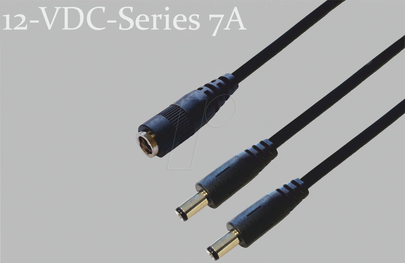 BKL 075922 - Adapterkabel, 300 mm, DC-Kupplung auf 2x DC-Stecker