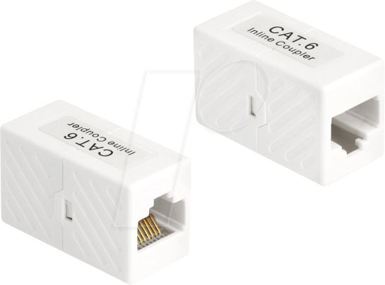 DELOCK 88133 - RJ45 Kupplung, Cat.6, UTP, weiß