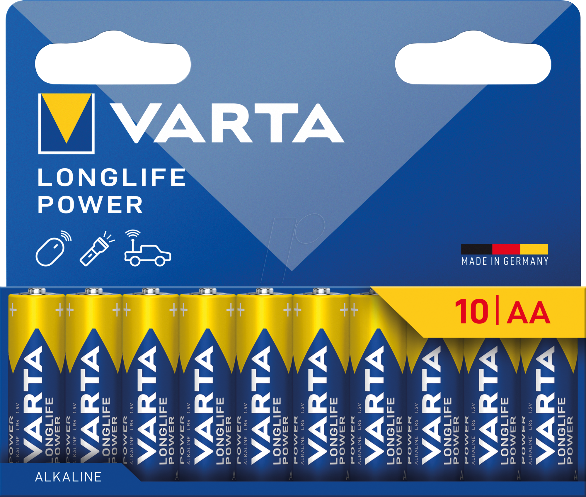 VARTA AL AA 10X - Alkaline Batterie Longlife Power, AA (Mignon), 10er-Pack