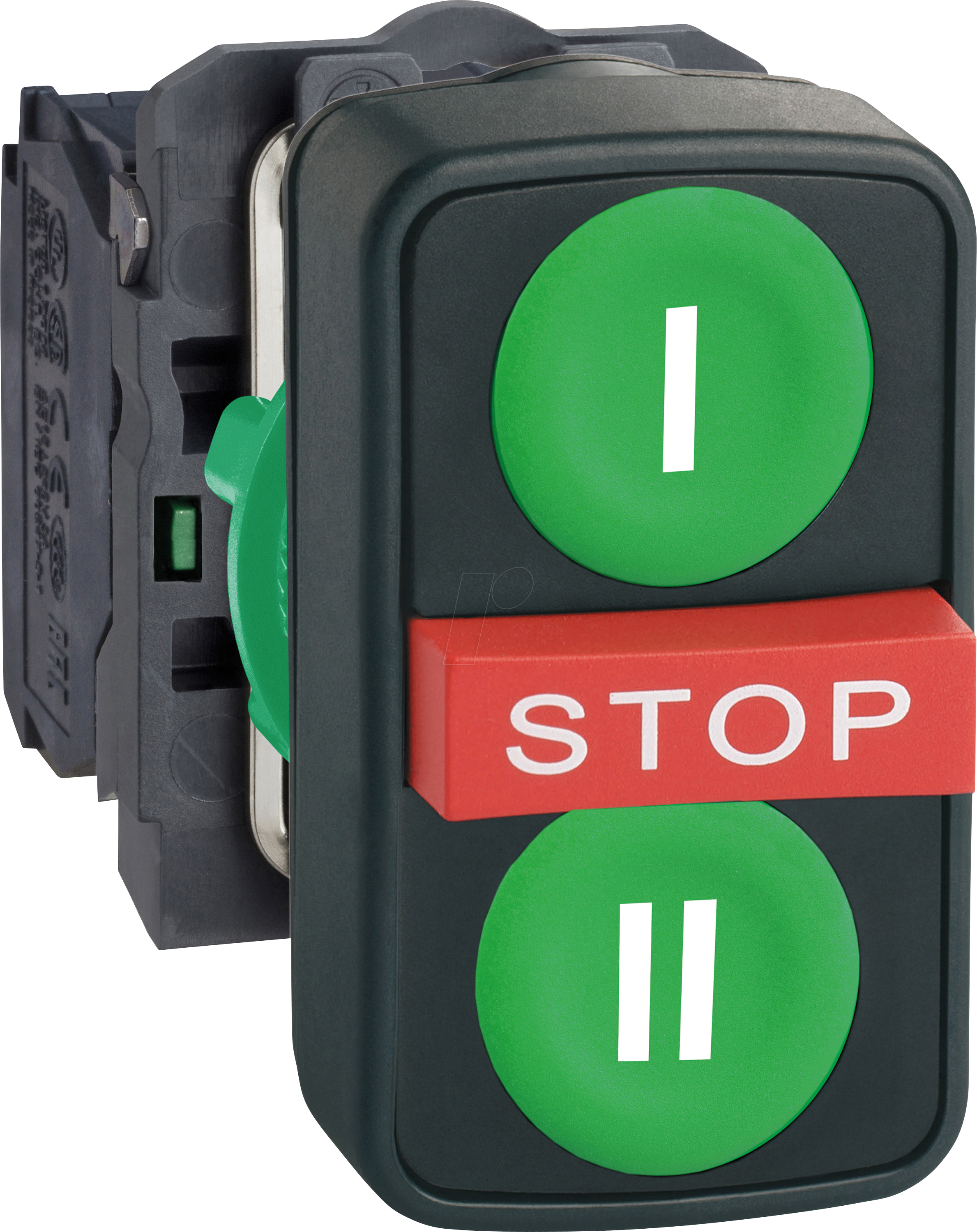 XB5AA731327 - Dreifachdrucktaster, Harmony XB5, Kunststoff, tastend, 2S + 1Ö