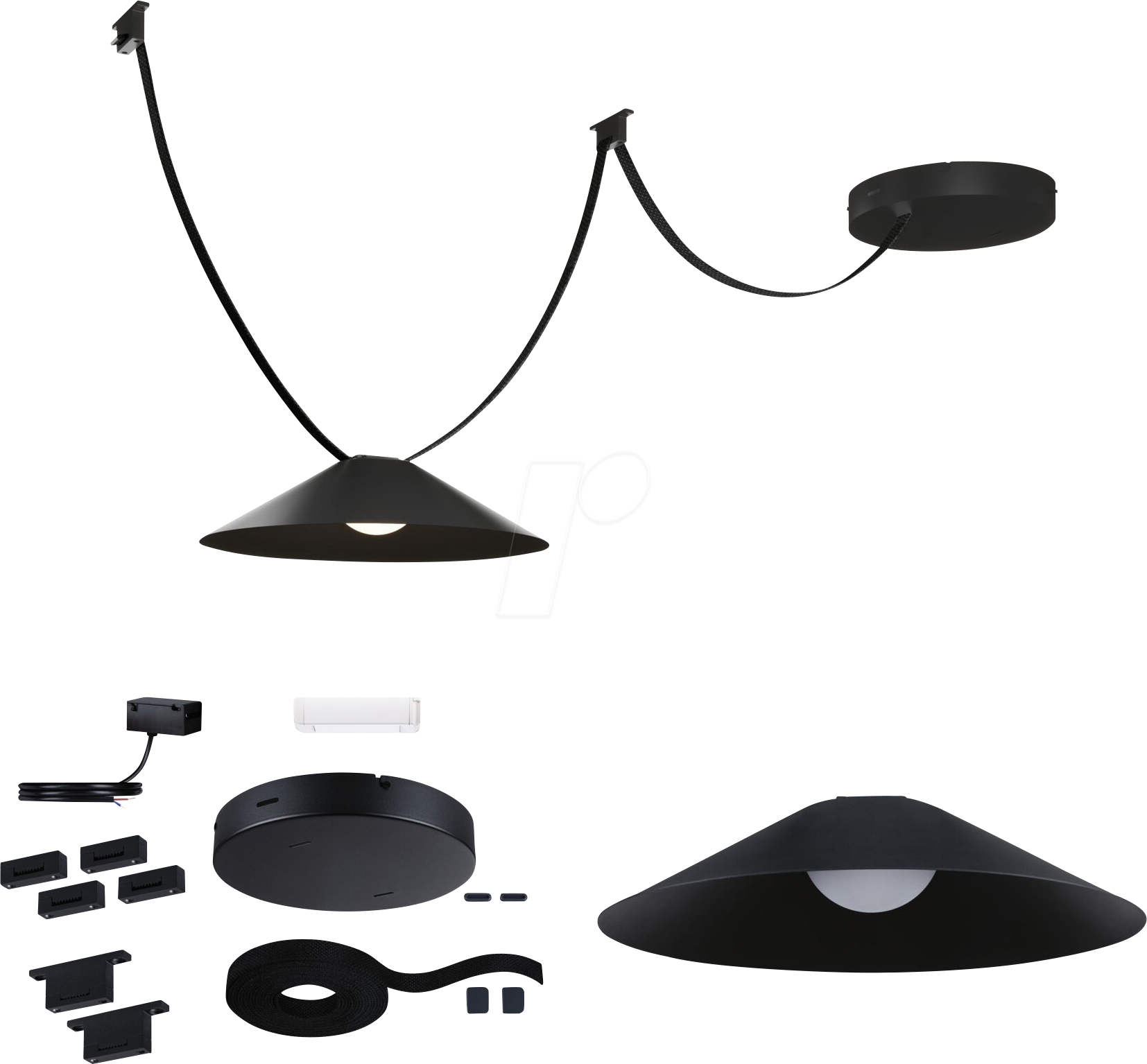 PLM 94632 - ULine Starter Set, 5m Gurt inkl. Halterungen Pendel Cone, schwar